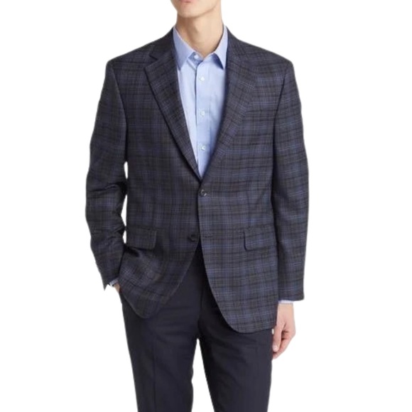 Peter Millar Crown Crafted Wool Blazer Windowpane Plaid Made in Canada - Picture 12 of 12